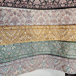 2025 nueva moda Mutli colorido bordado flor encaje pantalones para niños ropa de mujer parche bordado encaje Trim - Product Image 1