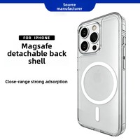 Coque de téléphone magnétique détachable et remplaçable, nouvelle mode, antichoc, protection intégrale, vente en gros, 2 en 1 TPU+PC pour iPhone