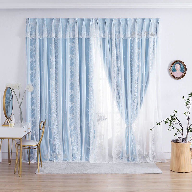 Set di tende in pizzo rosa da 2 pannelli per camera da letto per ragazze, aste per tende floreali, pannelli in voile filtranti per la luce tascabile, tende di campagna francese