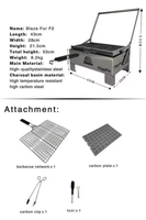 Barbecue portable de table en acier inoxydable avec grille rabattable pour l'extérieur