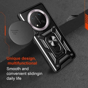 Coques de Téléphone Portable pour <span class=keywords><strong>Honor</strong></span> X9C X9B X9A X8C X8B X7B 400 Lite 200 Pro Magic 7 Pro avec Béquille Annulaire en TPU PC et Cache Objectif Coulissant - Product Image 4