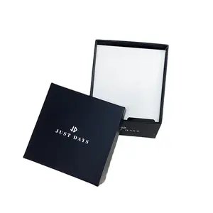 Luxury Black Rigid Cardboard Gift Box With Removable Lid Base Custom Logo Printing Stamping Embossing For Personalized Packaging