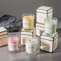 Velas Aromáticas de Alta Gama, sin Humo, para Bodas, Velas Aromáticas de Lujo en Vaso de Vidrio, Velas Aromáticas de Cera de Soya sin Humo, Set de Regalo