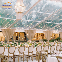 Tentes de fête de luxe tente de banquet d'événement de 150 places tentes de mariage supérieures transparentes imperméables d'extérieur avec le mur de verre de lucarne