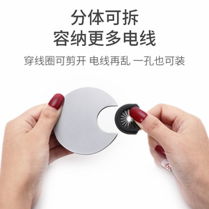 Caja redonda de aleación de zinc para cables, accesorio duradero para la gestión de cables en escritorios de oficina - Product Image 4