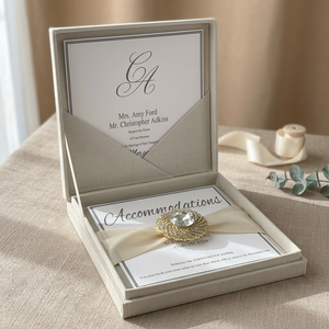Thailand's Ivory Silk Boxed Wedding Invitation - Product Image 3