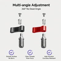 TENGDAFEI Vis de poignée réglable en alliage d'aluminium M4 M5 M6 noire et rouge, type L et type T, accessoires de trépied pour appareil photo