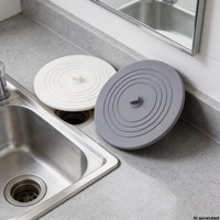 Grande bouchon de drain en silicone anti-cheveux, désodorisant, étanche à l'eau, avec couvercle à ventouse 15.2x15.2x1.8cm pour drain de cuisine, salle de bain et buanderie