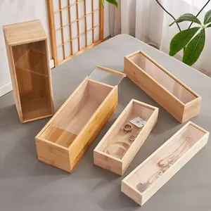 Scatola portagioie in legno rettangolare scatola portagioie estraibile in bambù souvenir scatole da imballaggio in legno personalizzate