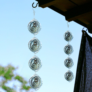 Molinetes de Viento Metálicos para Decoración de Exteriores, Molinetes Plateados para Jardín, Campanas de Viento de Acero Inoxidable para Decoración Exterior - Product Image 6