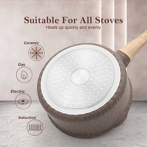 Sanlang กระทะเซรามิคไม่ติด<span class=keywords><strong>หม้อ</strong></span>นมเซรามิกทำจากอะลูมิเนียมหล่อสำหรับเด็กพร้อมที่จับและฝาแบบถอดออกได้ - Product Image 3