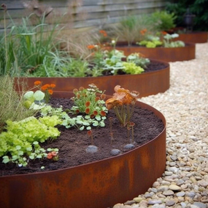 Bordo da <span class=keywords><strong>giardino</strong></span> arrugginito in acciaio Corten nero bordo decorativo in <span class=keywords><strong>alluminio</strong></span> metallo 90 gradi acciaio bordo prato - Product Image 5