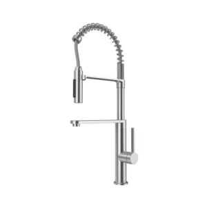 Spring Kitchen Sink Faucet com Pull Down Pulverizador, High Arch Stainless Steel Single Handle Rotatable Kitchen Faucet com Pulverizador