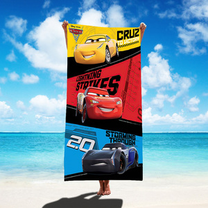Toallas con estampado de coches retro, mantas, toalla de playa de microfibra suave con dibujos animados, absorbente, de secado rápido, sin arena, para piscina - Product Image 5