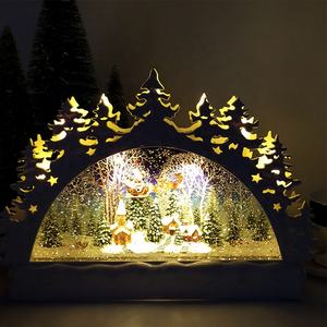 Decoración <span class=keywords><strong>de</strong></span> escena navideña <span class=keywords><strong>de</strong></span> Papá Noel volador, linterna giratoria <span class=keywords><strong>de</strong></span> agua con brillo, globo <span class=keywords><strong>de</strong></span> nieve personalizado con decoración <span class=keywords><strong>de</strong></span> velas Led, 2020 - Product Image 3