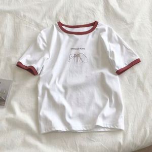 Tops pour femmes en gros au prix le plus bas, t-shirt à manches courtes imprimé léger - Product Image 4