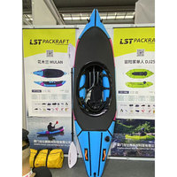 Packraft gonflable pliable léger LST TPU 0,75 mm d'épaisseur pour la pêche en eaux vives et en lacs/rivières, bateau pour 2 personnes HUAMULAN