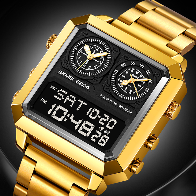 Skmei 2204 Top Brand Electronics Men Dual Display Wristwatch Quartz Analog Digital Movement Waterproof Clock Man Sport Watches