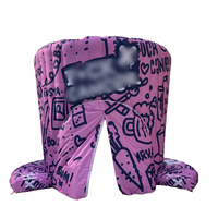 Tente Photo Gonflable Rose Personnalisée avec Motifs Graffiti, Cabine Gonflable Portable pour Événements, Publicité et Décoration