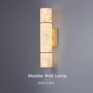 Lámpara de pared de mármol Zhengyuan D80 H260 400 580 700 800 con fuente de luz LED para dormitorio, sala de estar, recibidor - Product Image 4