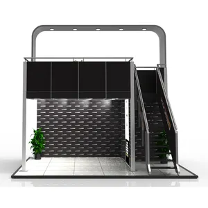 Expo Trade Show Double Deck Fashion Exhibition Booth Exhibition With Shelves Display Stand Booths Rentals