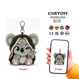 Gantungan Kunci Boneka Plush Pendek Berambut Hitam Custom, Penjualan Langsung Pabrik, Kain Lembut, Gantungan Kunci Boneka Plush Berkualitas Tinggi Custom - Product Image 4