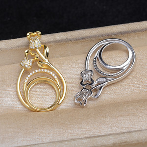 Colgante de Plata S925 con Flor de Rosa y Madreperla, Accesorio para Joyería, Base Hueca, Tamaño de Cuenta 12.1-12.3mm, 6077 - Product Image 3