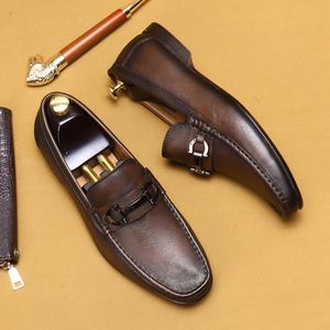 Chaussures de mariage haut de gamme pour hommes en cuir véritable, mocassins à semelle souple, style britannique, confortables et respirants, pour le bureau et la carrière, en cuir de vachette pleine fleur - Product Image 4