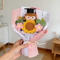 Boneka Rajut Bunga Benang Buatan Tangan Buket Bunga Matahari Hadiah Kreatif Wisuda Ulang Tahun Anak Laki-laki Perempuan Hadiah Cina Model 042701