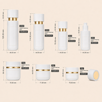 Nouvel ensemble de flacons en verre blanc mat de luxe avec pompe à pression, flacon pour lotion essence, pot de crème pour le visage 50g, emballage cosmétique pour soins de la peau