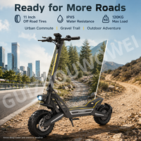 Scooter électrique tout-terrain 1200W, batterie 48V 18.2Ah, pneus pneumatiques de 11 pouces, scooter électrique pour adultes, 55 km/h, autonomie de 50 km