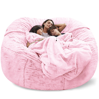 IStapromo Cadeaux sans Remplissage, Housse Géante pour Pouf Fauteuil Doux en Fausse Fourrure de Flanelle, Grande Housse pour Canapés Paresseux 5ft 6ft 7ft pour Salon