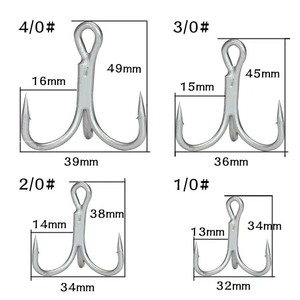 Three <strong>Hooks</strong> <strong>4</strong> Times Strengthened Tin Plated Three Anchor <strong>Hooks</strong> with Barbed Iron <strong>Hook</strong> Fishing Gear - Product Image 1
