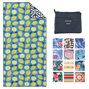 Ujoy Gift Custom Printed Microfiber Suede Bath Towel with Double-sided Printing Lightweight Sand Proof Beach Towel - Product Image 1