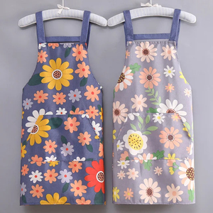 Premium Floral Cotton Bib <b>Apron</b> Machine Washable Daily Cooking <b>Apron</b> With Pockets For Kitchen Restaurant Home Baking <b>Apron</b> - Product Image 5