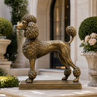 Sculpture de Berger Allemand grandeur nature en bronze, patine marron antique, statue de chien de garde, base en pierre, pour entrée de villa, extérieur