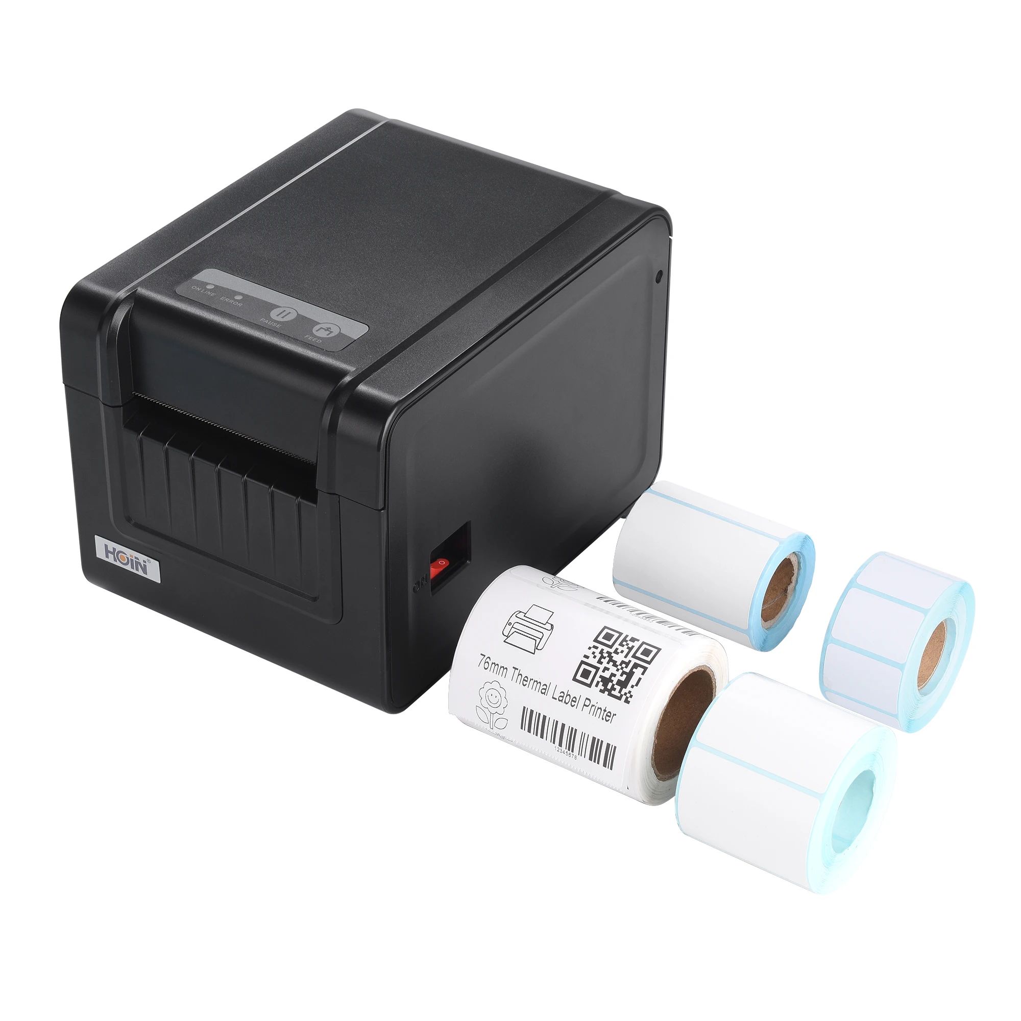 Hoin high Quality Barcode Sticker Mini Thermal Label Printer Desktop Receipt Thermal sticker Mobile label printer