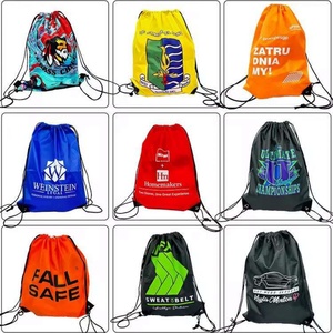 Mochila de Lona de Poliéster Personalizada de Gran Capacidad con Cordón para Deportes al Aire Libre, Viajes, Almacenamiento, Bolsa de Gimnasio con Patrón de Letras - Product Image 2