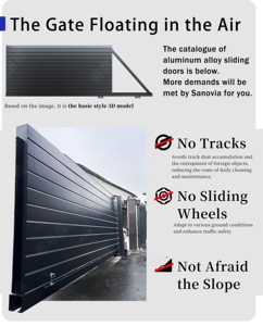 Biệt thự sang trọng thiết kế cổng Philippines cổng và hàng rào cho sân trước bên ngoài vườn Hợp kim nhôm cổng hàng rào ngoài trời - Product Image 5