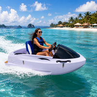 Bateau électrique en fibre de verre à batterie lithium, mini jet-boat pour divertissement aquatique commercial, vente chaude