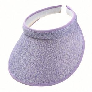 Visera de Sol de Algodón y Lino para Mujer, Visera de Verano de Ala Ancha para Actividades al Aire Libre, Protección UV - Product Image 3