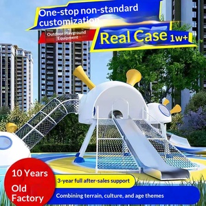 ผู้ผลิตอุปกรณ์สนามเด็กเล่นกลางแจ้ง สไลเดอร์สแตนเลสขนาดใหญ่ ไม่ใช้พลังงาน สำหรับสถานที่ท่องเที่ยวกลางแจ้ง - Product Image 1