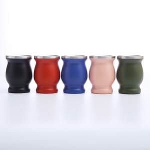 GZYSL — tasse à thé en acier inoxydable, RTS 8 oz, type caleçon tibétain, avec double paroi, isolation thermique, avec paille à cuillère Bombilla - Product Image 1