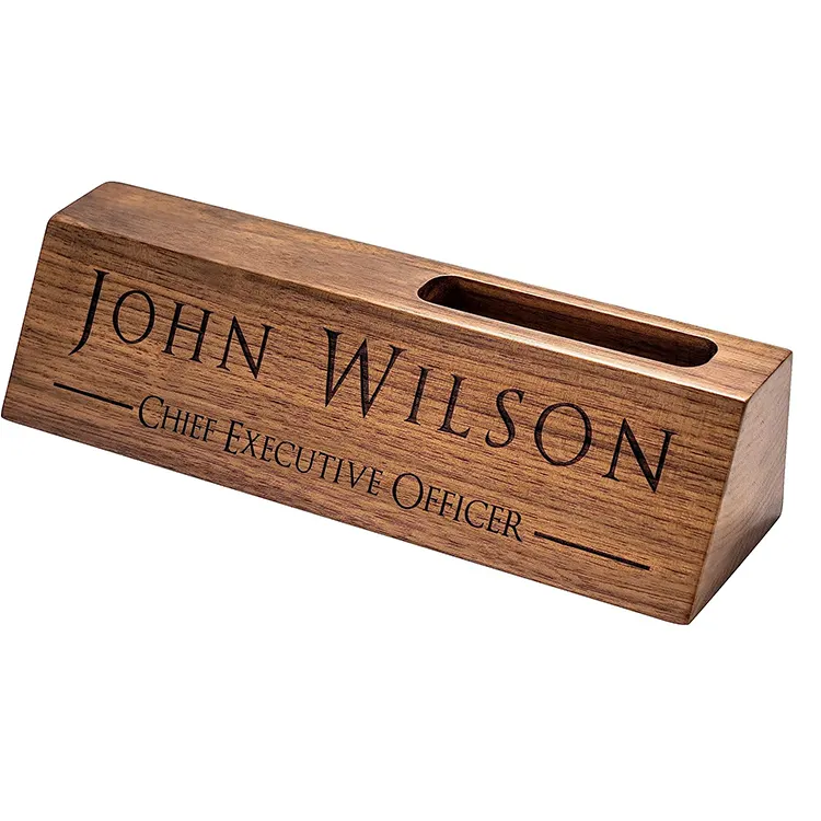 Engraved Wooden Name Plate Business Table Name Plaque Desk Name Plate Wood