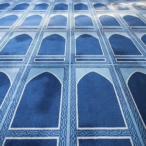 Tappeto di Lusso Bocai in Velluto Reale Goffrato, Spesso e Morbido, Realizzato a Macchina in Nylon per Casa, Moschea, Sala di Preghiera Islamica, Blu - Product Image 2