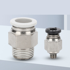 Conector neumático de latón niquelado con rosca macho, conector recto para tubo de aire, para conexión de manguera de aire en sistemas neumáticos - Product Image 2