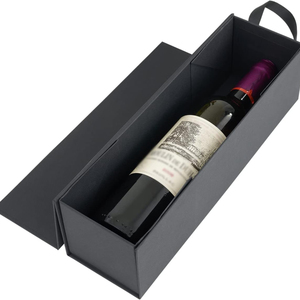 Black Wine <strong>Gift</strong> Box With Handle Magnetic Closure Collapsible Wine Champagne Bottle Box for Party Wedding <strong>Gift</strong> <strong>Wrap</strong> <strong>Storage</strong> - Product Image 1