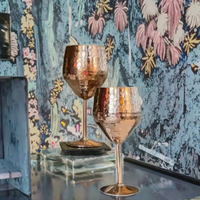 Verre à bière et à vin de luxe de haute qualité, design premium, en cuivre et en verre, fait à la main, écologique, classique, pour servir, fête, 6-10