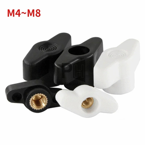 27-36 # Kopf Bakelit/Kunststoff Schmetterling Hand knopf mutter durch Loch & Blind loch Hand festziehen Schwarz/Weiß Manuelle Muttern Daumen muttern - Product Image 5