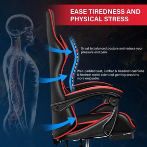 Chaise de bureau gaming à prix de gros, chaise <span class=keywords><strong>PC</strong></span> gamer de haute qualité, chaise de bureau ergonomique à dossier haut avec repose-pieds - Product Image 4